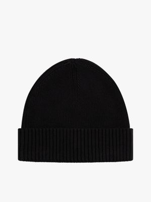 black hilfiger flag beanie with cashmere for men tommy hilfiger