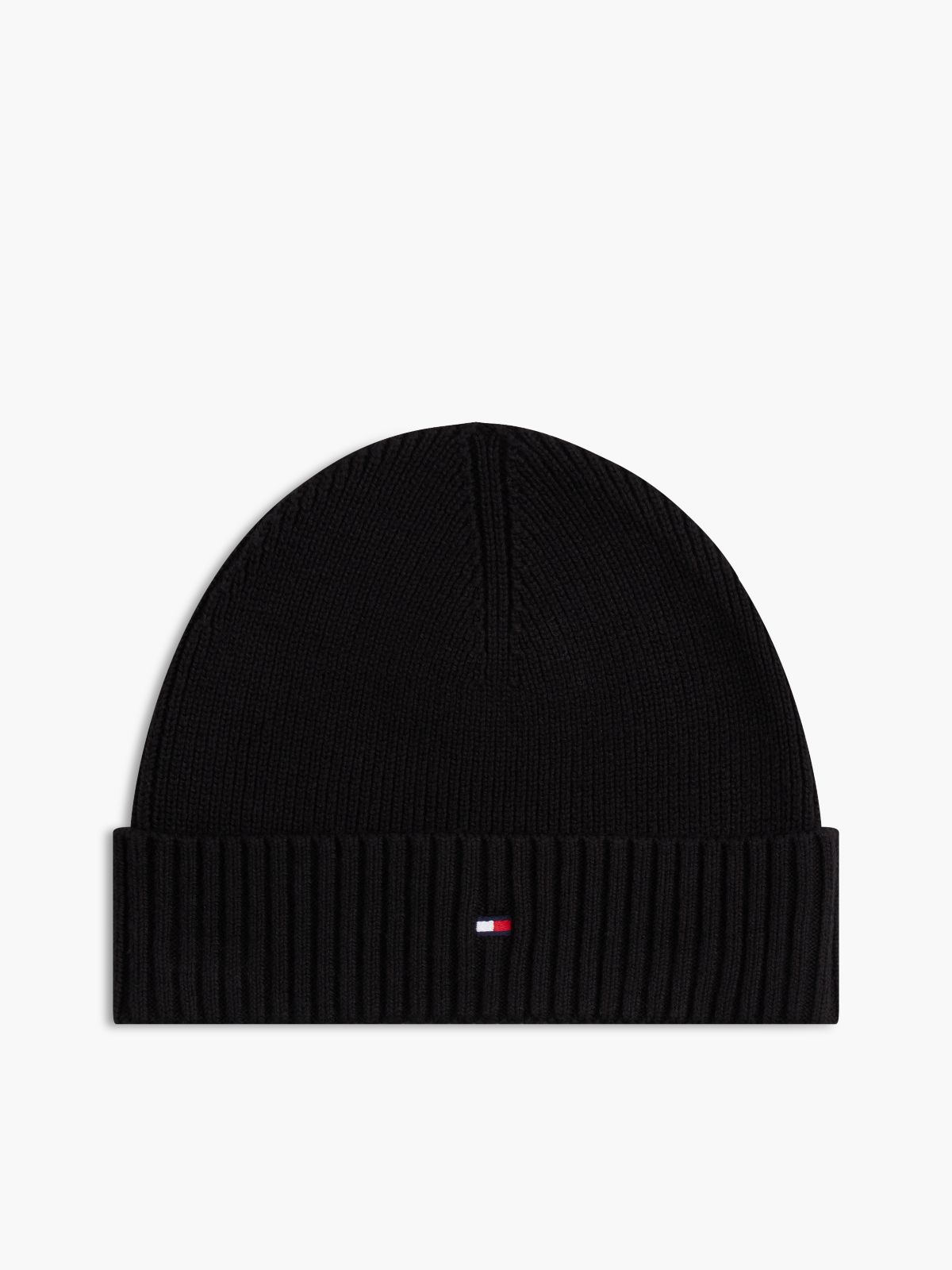 Hilfiger Flag Embroidery Beanie With Cashmere — Black