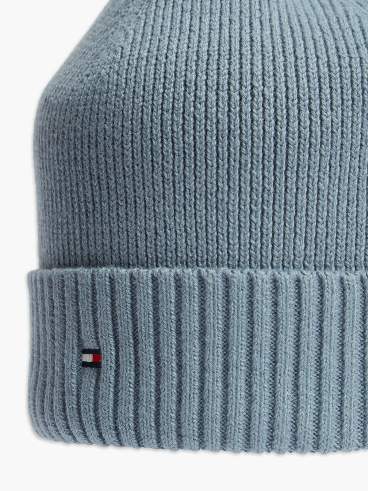 Hilfiger Flag Embroidery Beanie With Cashmere — Blue