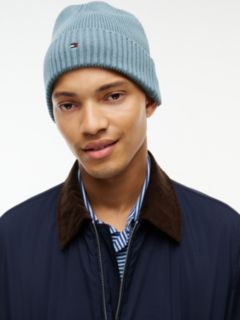 Hilfiger Flag Embroidery Beanie With Cashmere — Blue 4
