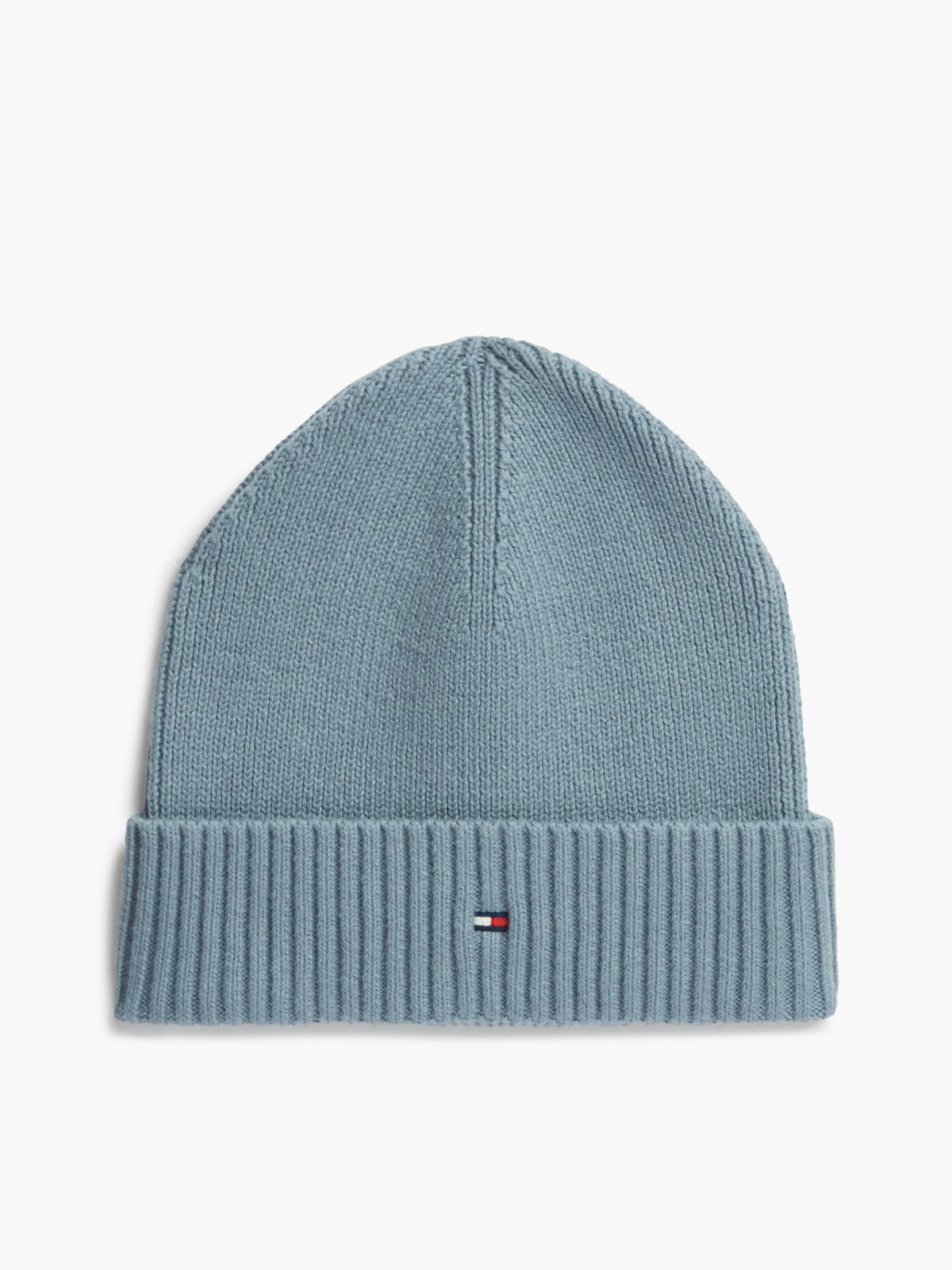Hilfiger Flag Embroidery Beanie With Cashmere — Blue