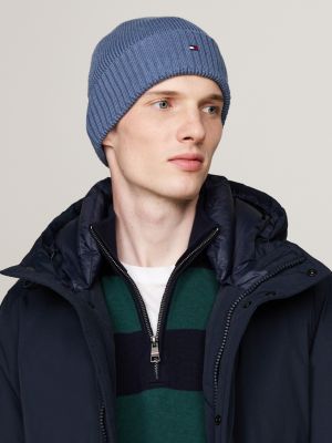 berretto con cashmere e bandierina blu da uomini tommy hilfiger