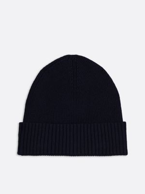 blau hilfiger flag beanie mit kaschmir für herren - tommy hilfiger