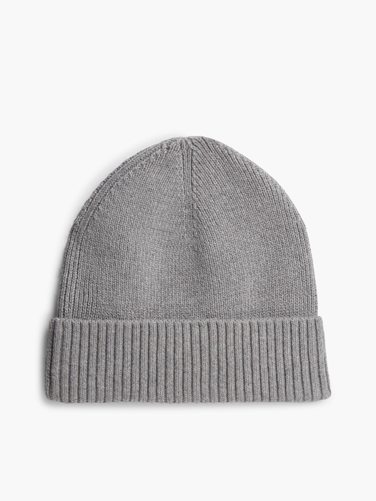 Hilfiger Flag Embroidery Beanie With Cashmere — Grey