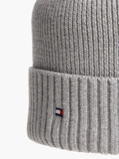 Hilfiger Flag Embroidery Beanie With Cashmere — Grey 3