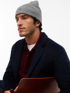Hilfiger Flag Embroidery Beanie With Cashmere — Grey 4