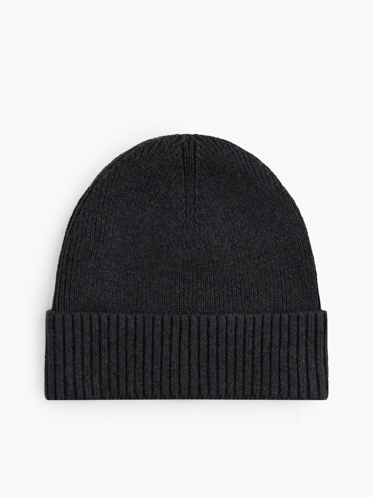 Hilfiger Flag Embroidery Beanie With Cashmere — Grey