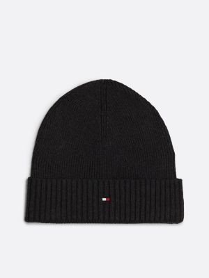 grau hilfiger flag beanie mit kaschmir für herren - tommy hilfiger