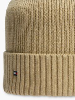 Hilfiger Flag Embroidery Beanie With Cashmere — Khaki 3