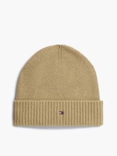 Hilfiger Flag Embroidery Beanie With Cashmere — Khaki 1