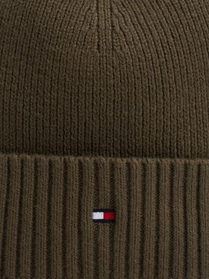 bonnet hilfiger flag en cachemire marron pour hommes tommy hilfiger