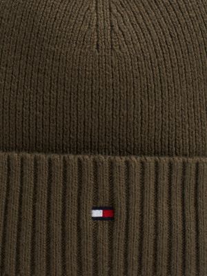 berretto con cashmere e bandierina marrone da uomini tommy hilfiger