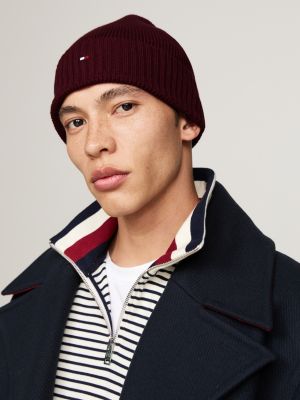 berretto con cashmere e bandierina rosso da uomini tommy hilfiger