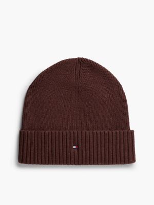 red hilfiger flag embroidery beanie with cashmere for men tommy hilfiger