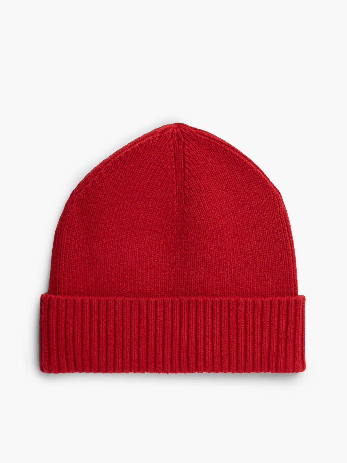 Hilfiger Flag Embroidery Beanie With Cashmere — Red