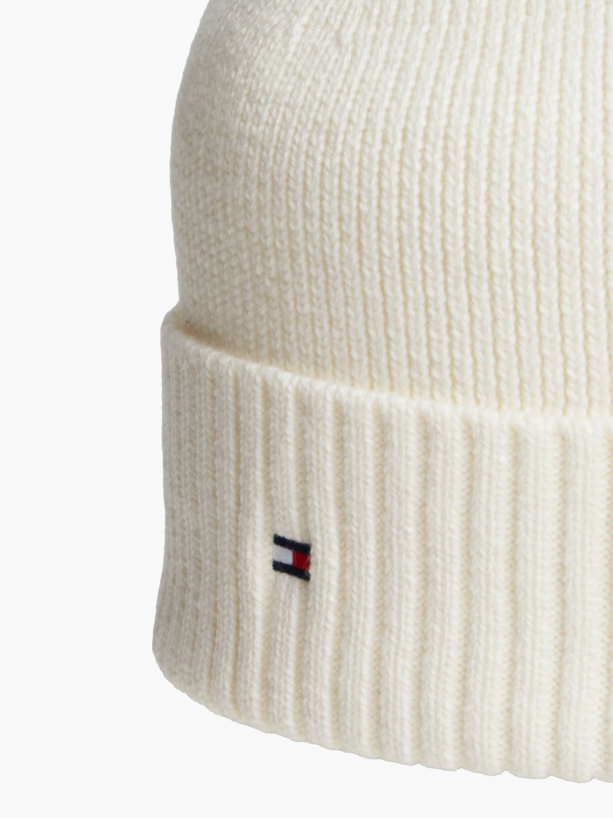Hilfiger Flag Embroidery Beanie With Cashmere — Yellow