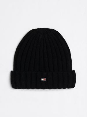 Cashmere Rib Knit Beanie Black Tommy Hilfiger