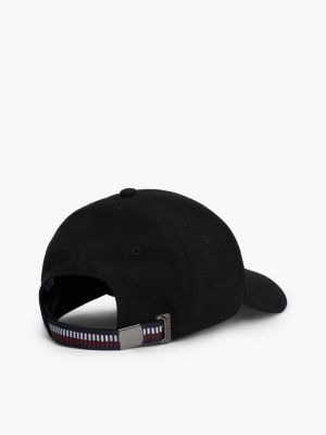 cappello da baseball corporate in misto lana nero da uomini tommy hilfiger