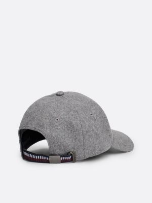 cappello da baseball corporate in misto lana grigio da uomini tommy hilfiger