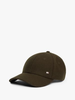 cappello da baseball corporate in misto lana green da uomini tommy hilfiger