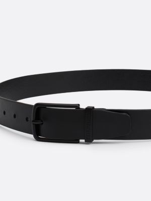 black hilfiger monotype tonal leather belt for men tommy hilfiger