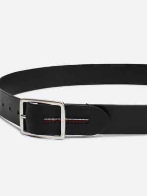 black hilfiger monotype leather belt for men tommy hilfiger