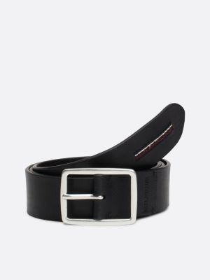 black hilfiger monotype leather belt for men tommy hilfiger