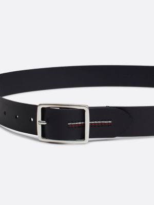 blue hilfiger monotype leather belt for men tommy hilfiger