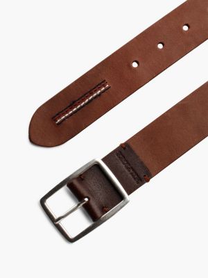 brown hilfiger monotype leather belt for men tommy hilfiger