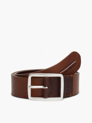 brown hilfiger monotype leather belt for men tommy hilfiger