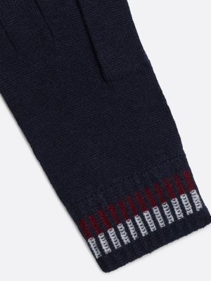 blau corporate handschuhe mit hohem wollanteil für herren - tommy hilfiger