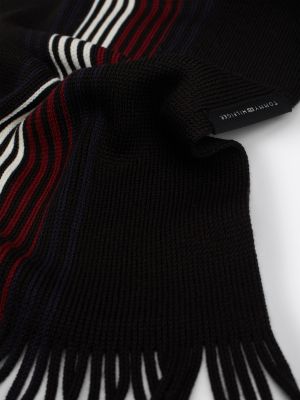 écharpe corporate en laine majoritaire noir pour hommes tommy hilfiger