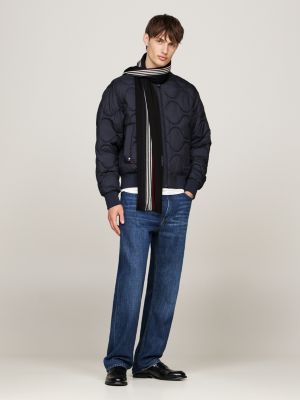 écharpe corporate en laine majoritaire noir pour hommes tommy hilfiger