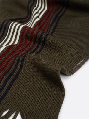 écharpe corporate en laine majoritaire marron pour hommes tommy hilfiger