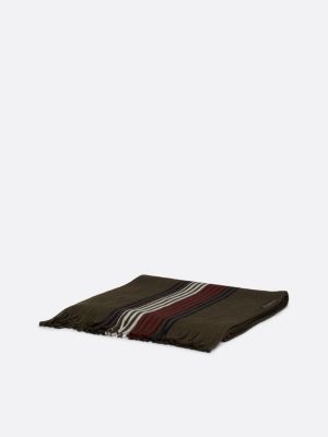 écharpe corporate en laine majoritaire marron pour hommes tommy hilfiger