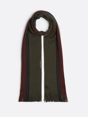 brown corporate wool blend scarf for men tommy hilfiger