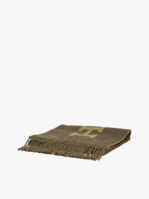 brown hilfiger monotype wool scarf for men tommy hilfiger