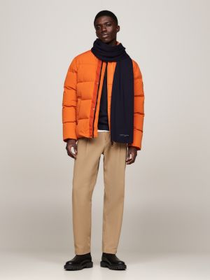 blau feinstrickschal mit logo für herren - tommy hilfiger