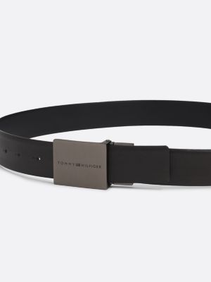 black reversible textured leather belt for men tommy hilfiger