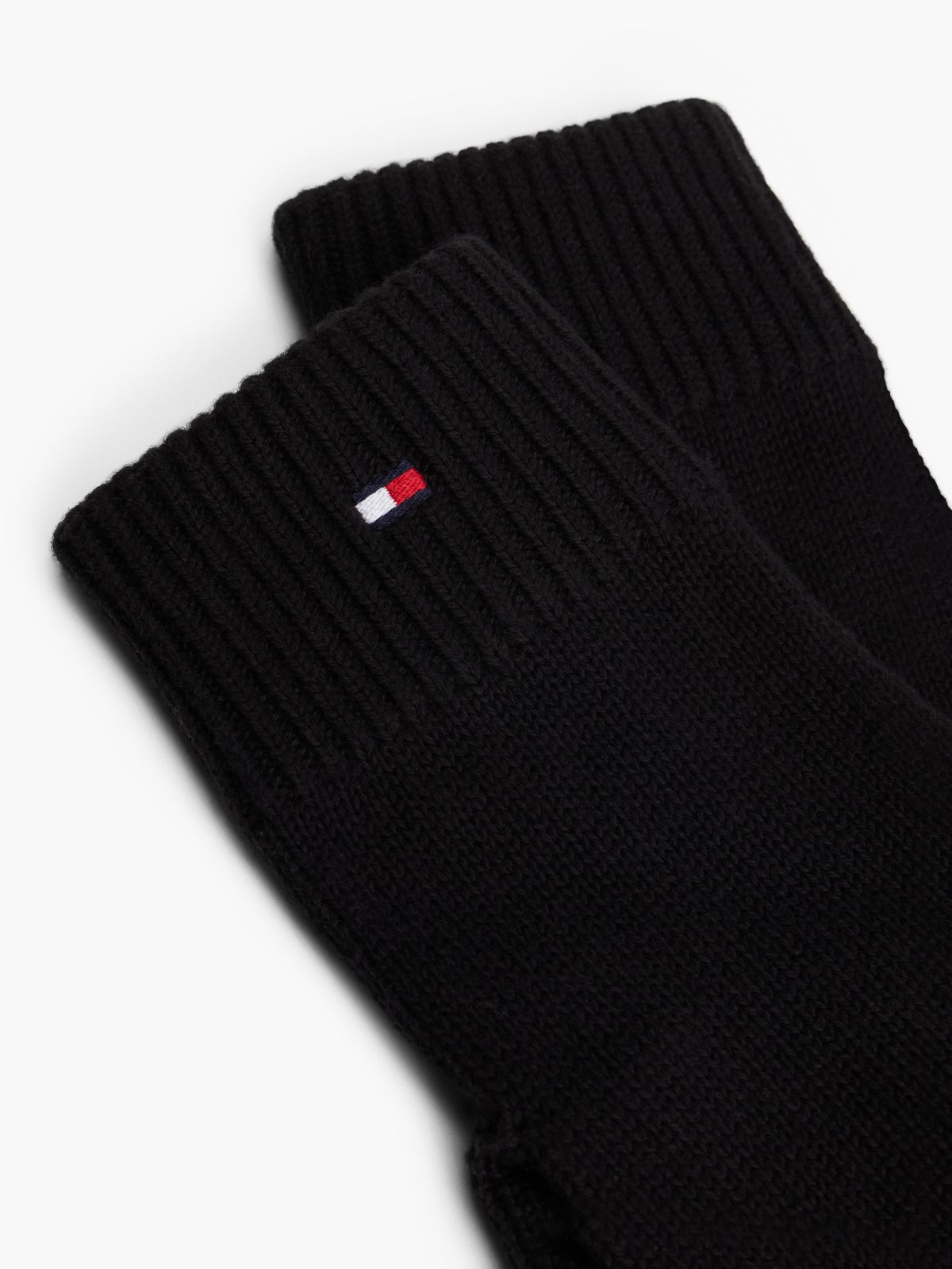 Hilfiger Flag Embroidery Gloves With Cashmere — Black