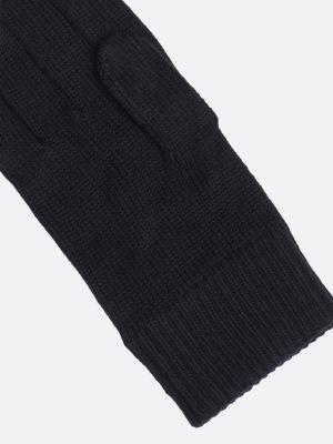 black hilfiger flag embroidery gloves with cashmere for men tommy hilfiger