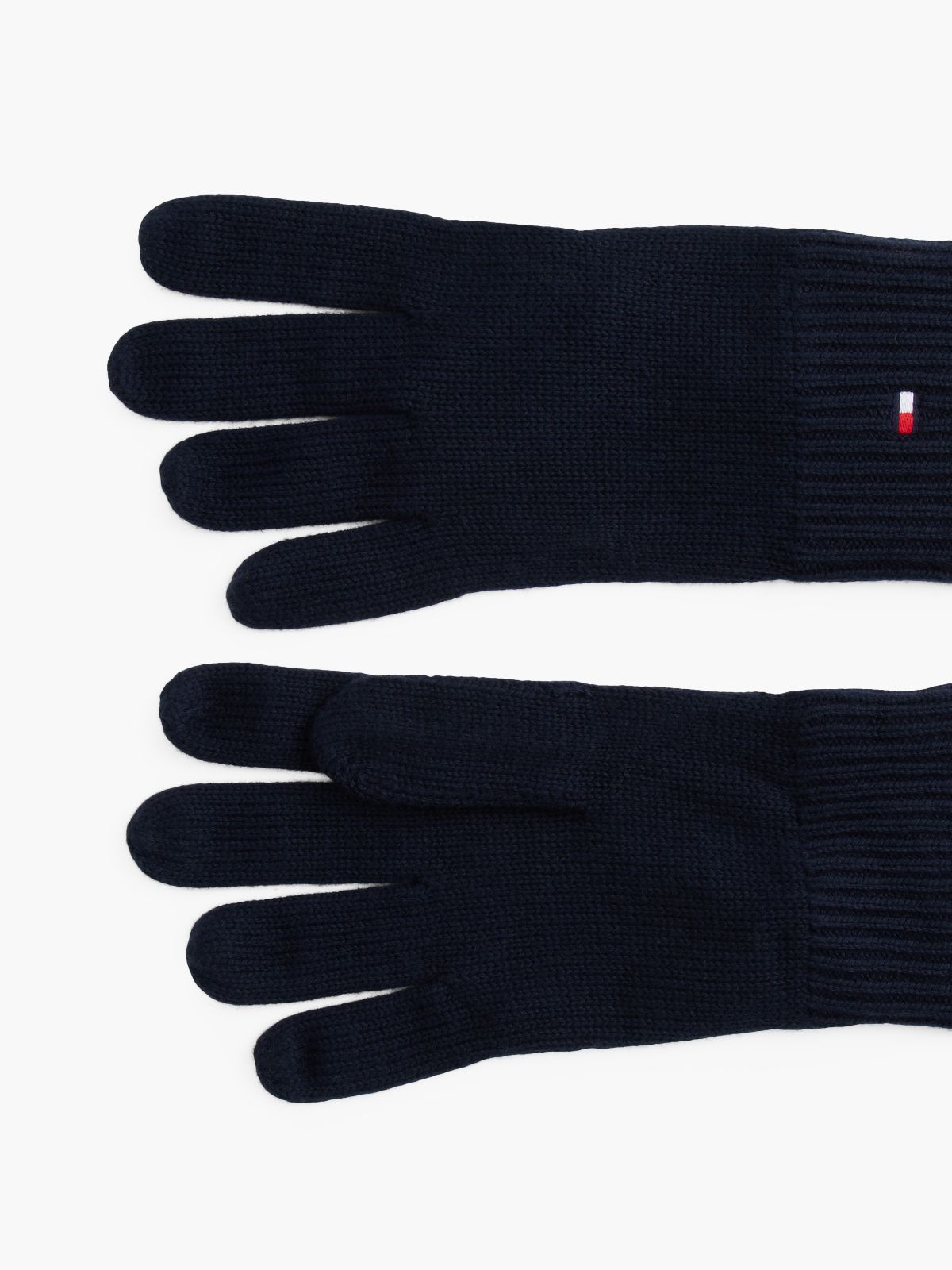 Hilfiger Flag Embroidery Gloves With Cashmere — Blue