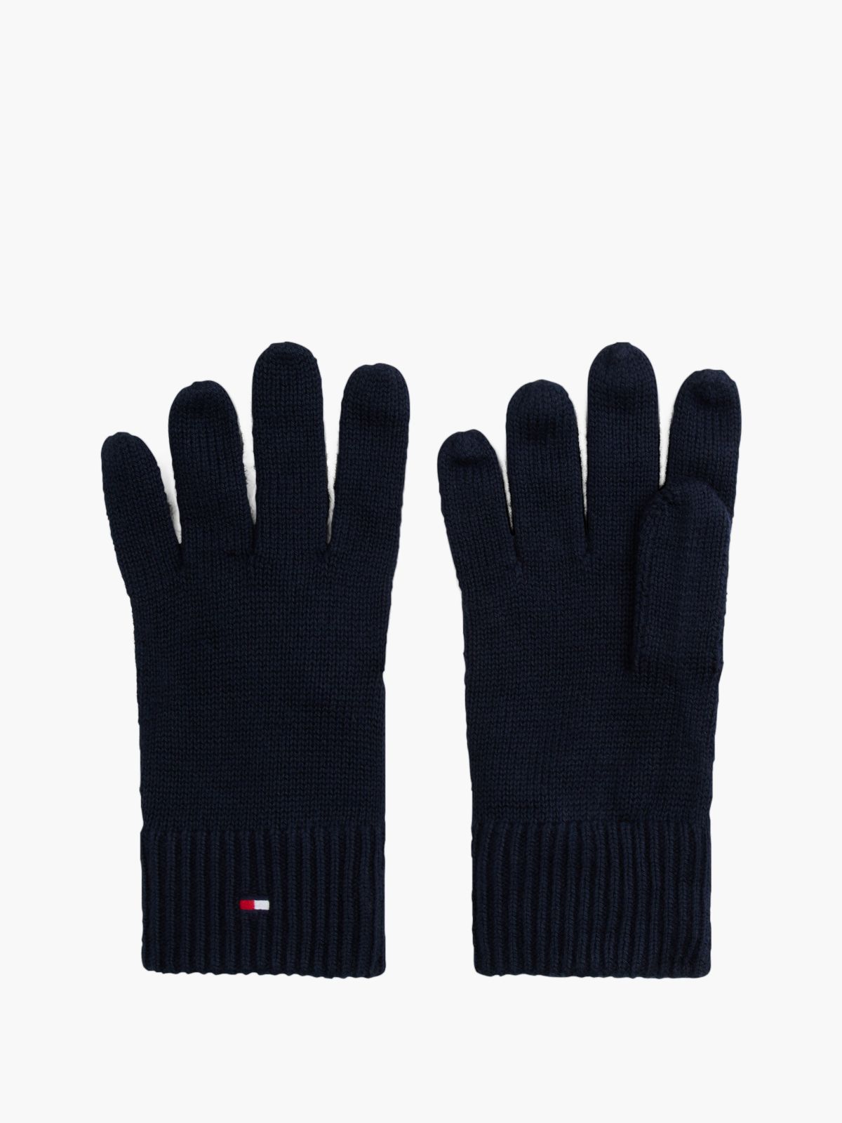 Hilfiger Flag Embroidery Gloves With Cashmere — Blue