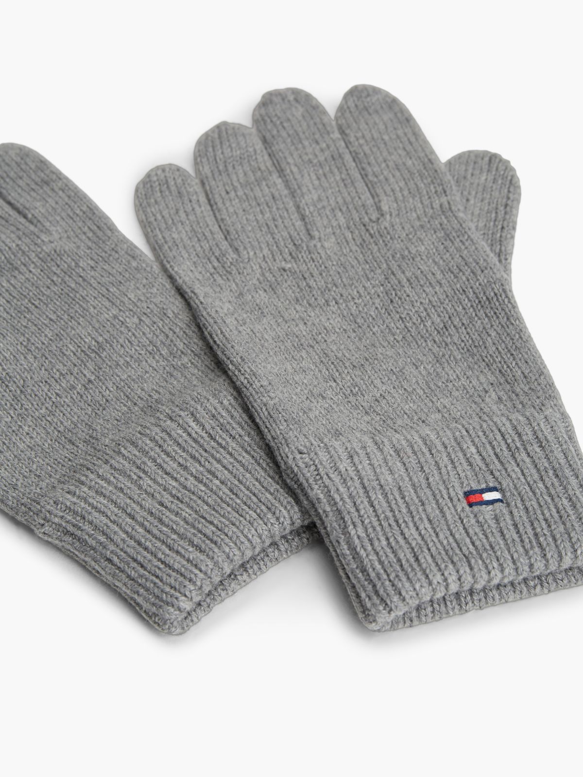 Hilfiger Flag Embroidery Gloves With Cashmere — Grey