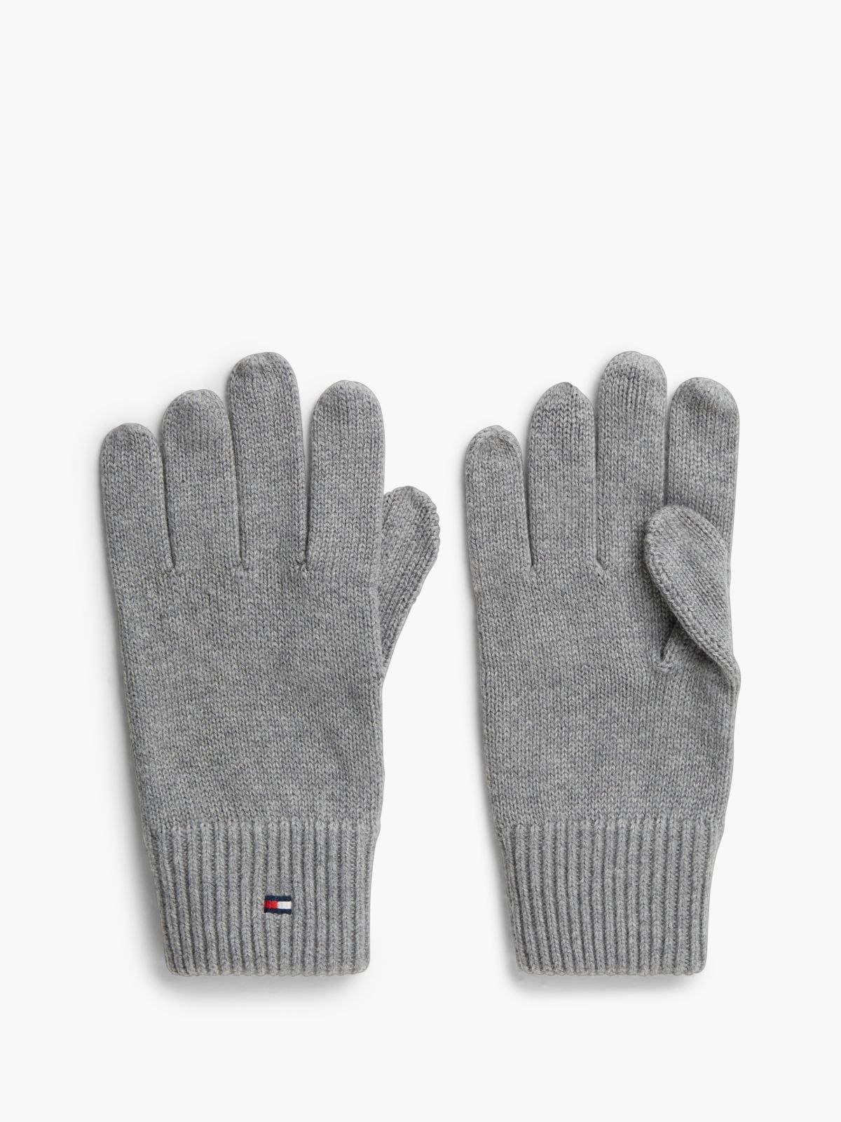 Hilfiger Flag Embroidery Gloves With Cashmere — Grey