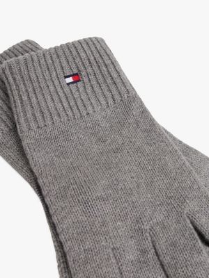 guanti con cashmere e bandierina bianco da uomini tommy hilfiger