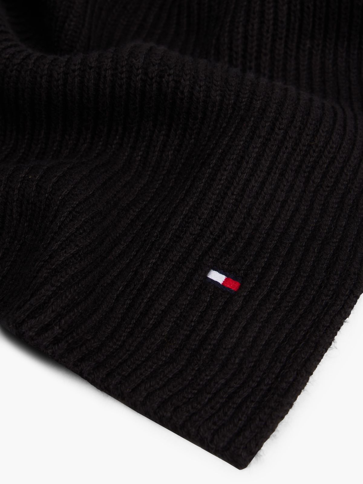 Hilfiger Flag Scarf With Cashmere — Black