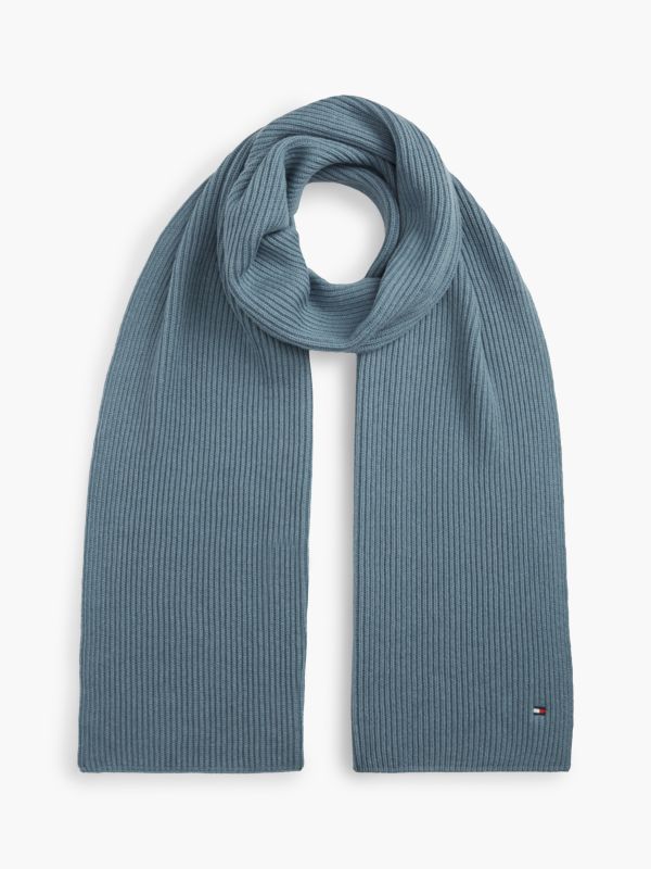 Hilfiger Flag Scarf With Cashmere — Blue