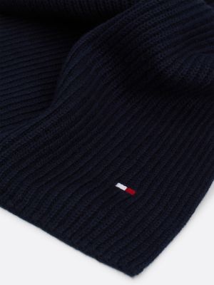 sciarpa con cashmere e bandierina blu da uomini tommy hilfiger