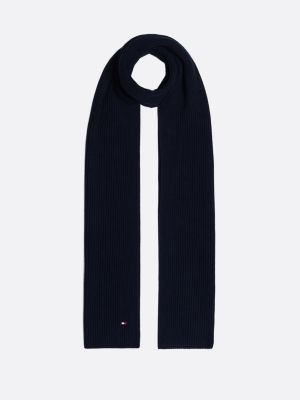 blue hilfiger flag embroidery scarf with cashmere for men tommy hilfiger